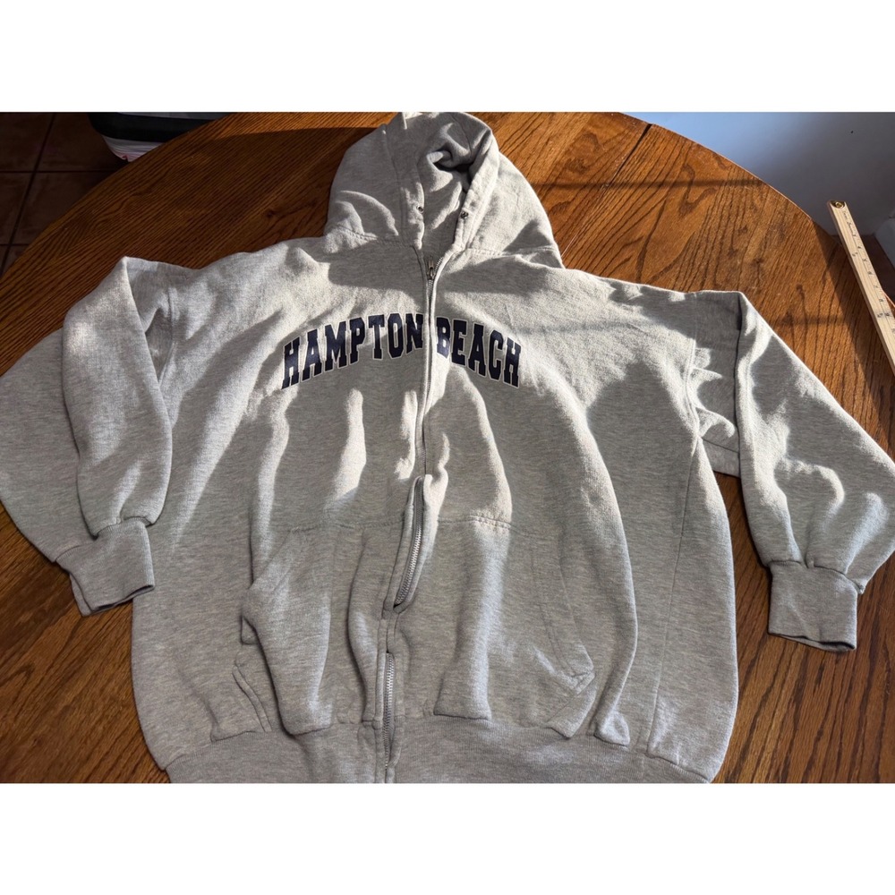 Ritchies Sportswear Hampton Beach Full Zip Hoodie Gray XXL Souvenir Sweatshirt